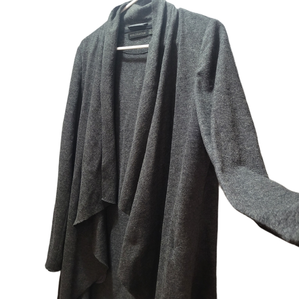 Wool Collection Waterfall Open Front 100% Wool Cardigan Size S